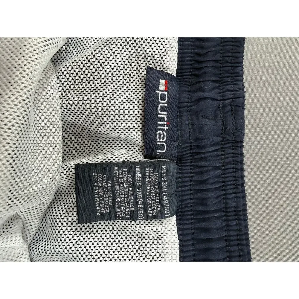 Puritan Men’s 3X Navy Blue Swim Trunks Floral Graphic Beach Board Shorts